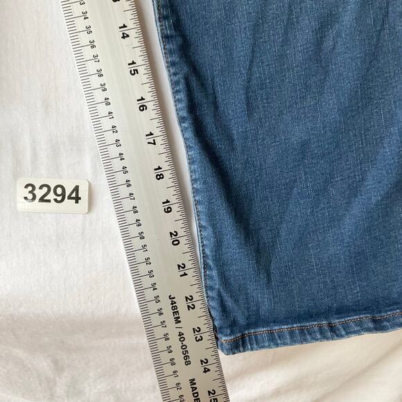 Chaps Midrise Crop Kick Women Waxed Denim Straight Leg Jeans Size 12, Blue - Picture 5 of 12